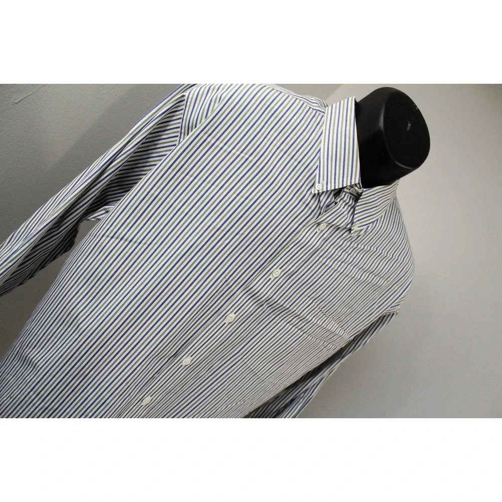J.CREW‎ Dress Shirt Striped Long Sleeve Button Up VTG Oarsman Mens Size 17-35 XL